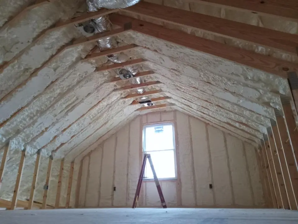 Spray foam roofing application for Crawl Space Insulation project in Terre Haute